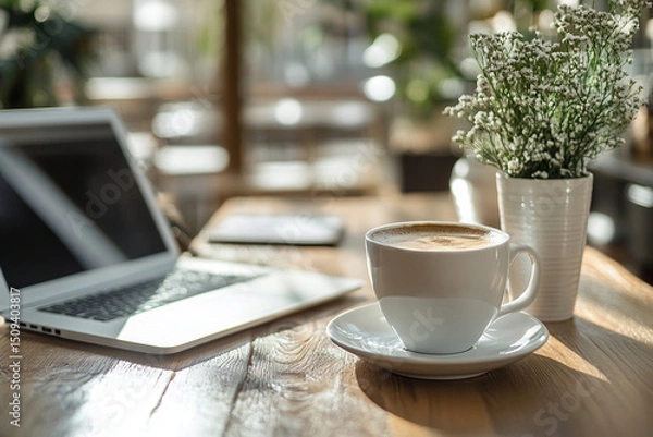 Fototapeta leadership seminar on how businesses can adopt flexible working hours and remote work strategies to improve employee well-being and performance