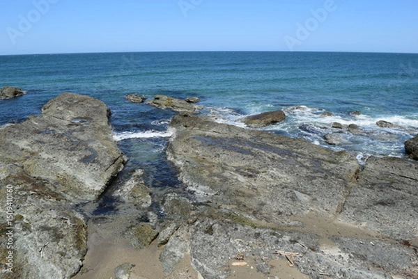 Obraz 湯野浜海岸の岩場風景 山形県庄内海岸