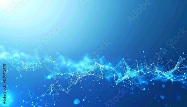 Obraz Blue Particle Network Tech Background
