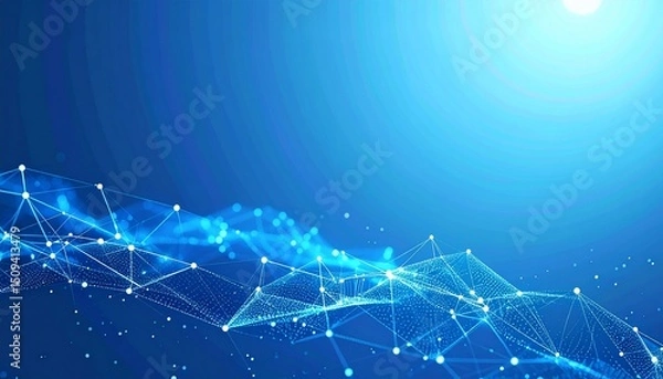 Obraz Blue Particle Network Tech Background
