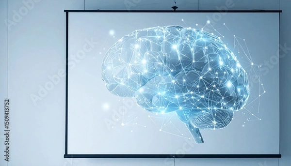 Obraz Digital Brain Neural Slide Background