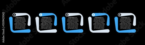 Fototapeta Very simply infographic design with 5 options or steps. Infographics for business concept.