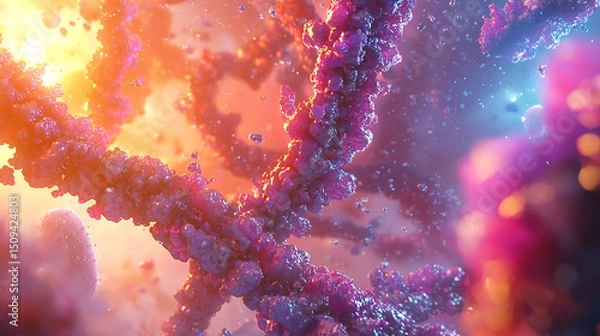 Obraz Cell Biology Meets Genetics: Link Between Chromosomal XY System and Cellular Structure and copy space for text
