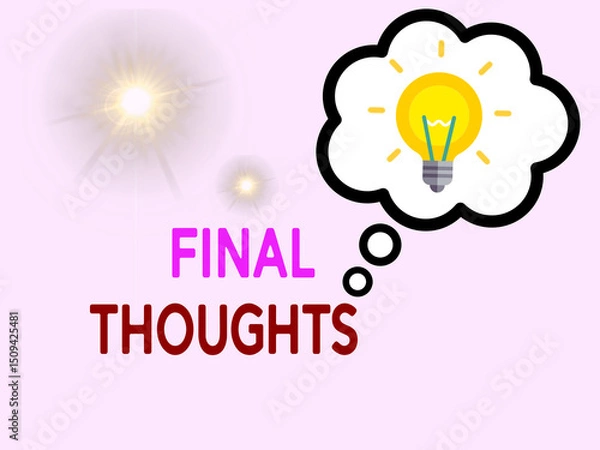 Obraz Final thoughts illustration on pink background
