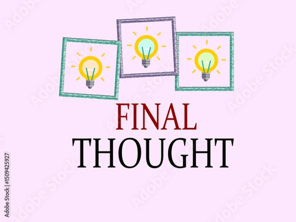 Obraz Final thoughts illustration on pink background

