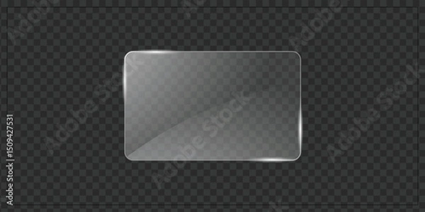 Fototapeta Transparent Glass Overlay for Web, App, and UI Design – Realistic Vector Glass Effect PNG for Photoshop and Illustrator Projects