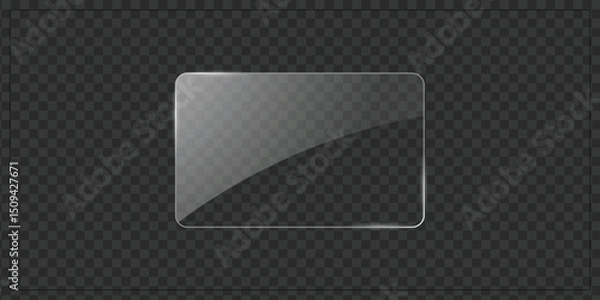 Fototapeta Transparent Glass Overlay for Web, App, and UI Design – Realistic Vector Glass Effect PNG for Photoshop and Illustrator Projects