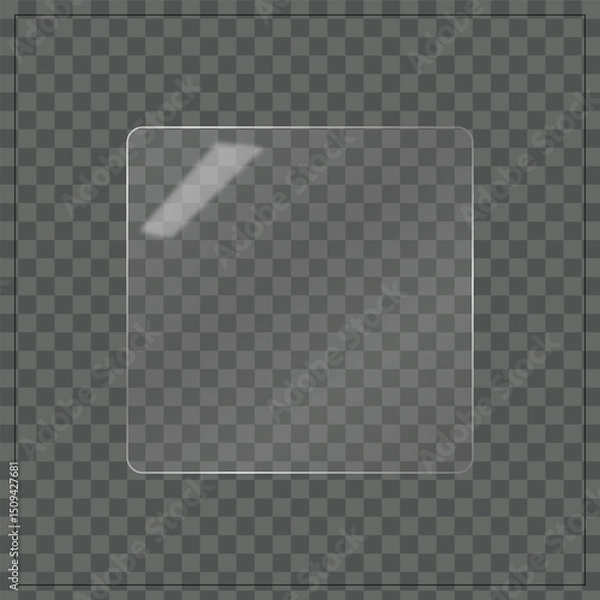 Fototapeta Transparent Glass Overlay for Web, App, and UI Design – Realistic Vector Glass Effect PNG for Photoshop and Illustrator Projects