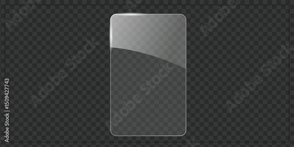 Fototapeta Transparent Glass Overlay for Web, App, and UI Design – Realistic Vector Glass Effect PNG for Photoshop and Illustrator Projects