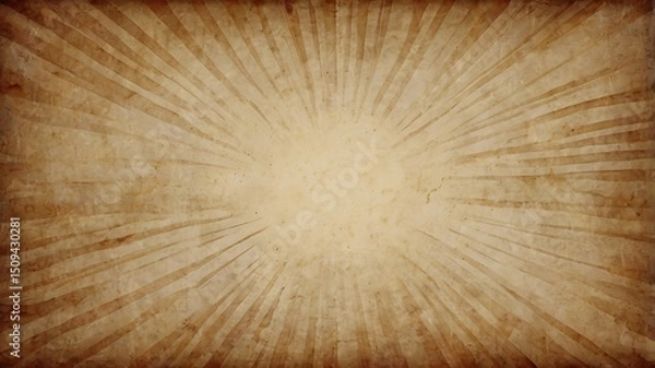 Fototapeta Aged paper texture with sunburst design