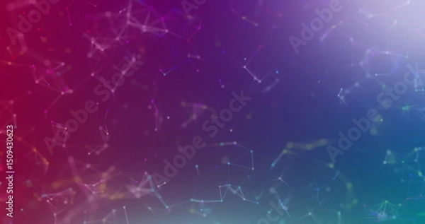 Obraz Image of network of connections with numbers changing over covid cells
