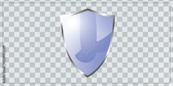 Fototapeta glass,shield,blue high resolution vector glossy barrier with center glow for cybersecurity branding app interfaces social media assets and digital ad creatives secure access themes