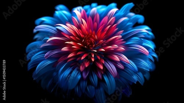 Obraz red and blue flower