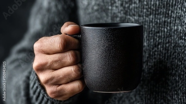 Obraz man holding a cup of coffee