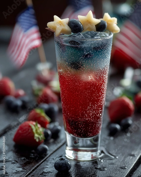 Obraz layered patriotic drink with star