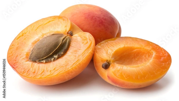 Obraz Ripe appricots on white