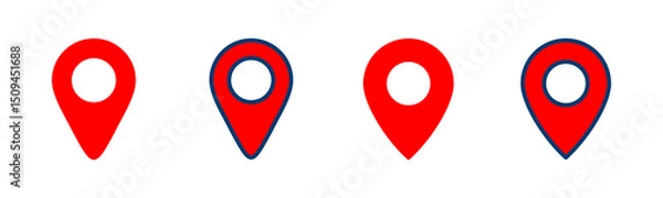 Fototapeta Pin icon vector isolated on white background. Location icon. Map pointer icon. Point. Locator. Address