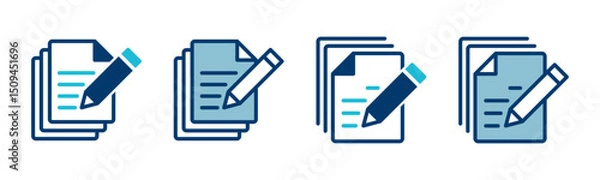 Obraz Note icon vector isolated on white background. Taking note icon vector. Edit line icon. Document write. Content writing