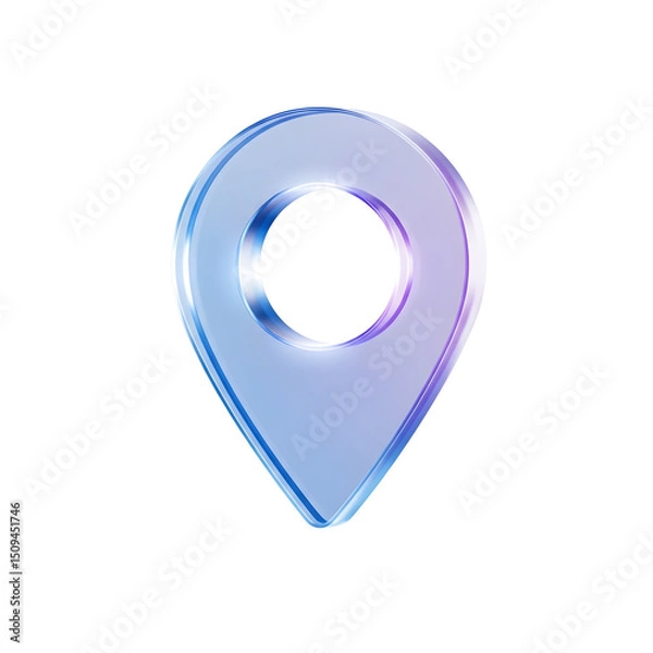 Obraz Location Pin Navigator 3D GPS Map Marker Travel Destination Pointer Icon Purple