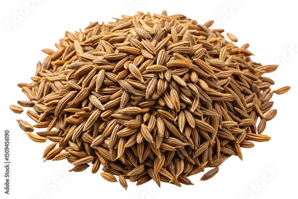 Fototapeta Pile of caraway seeds isolated on transparent background