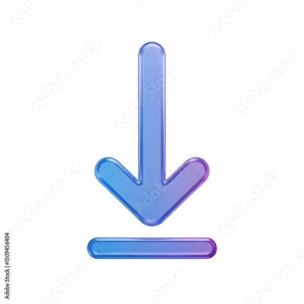 Obraz Download Data Arrow 3D Icon File Transfer Save Information Web Resource Symbol