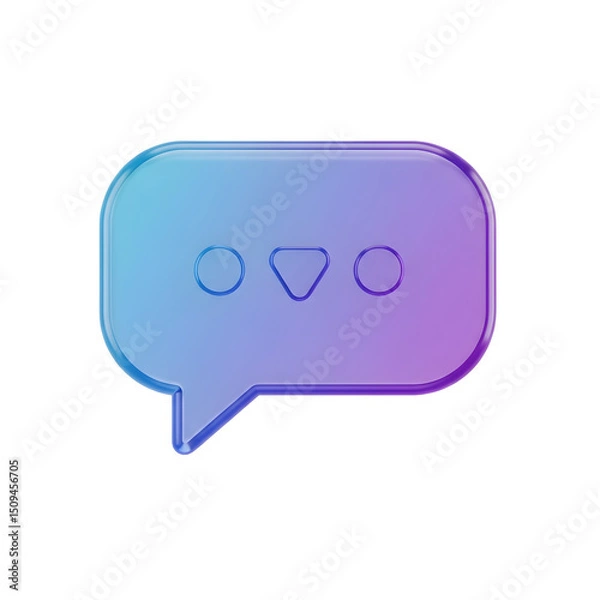 Obraz Communication Chat Bubbles 3D Icon Message Dialogue Social Media Text Conversation