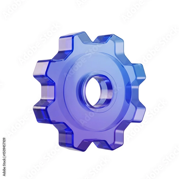 Obraz Settings Gear Mechanism 3D Icon Configuration Options Process Control System Cogwheel