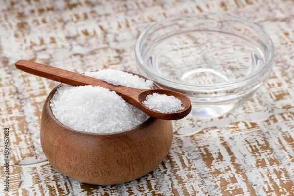 Fototapeta Magnesium chloride is an ionic mineral compound, a source of magnesium, found in seawater and brines.