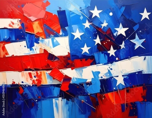 Obraz Abstract American Flag