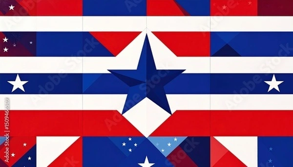 Obraz Patriotic geometric pattern