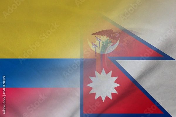 Fototapeta Ecuador and Nepal government flag international contract NPL ECU