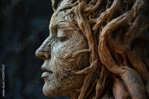 Fototapeta Patience and endurance visualized in natural root weave