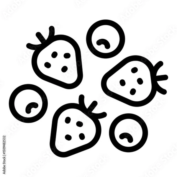 Fototapeta Berries icon. Vector line icon