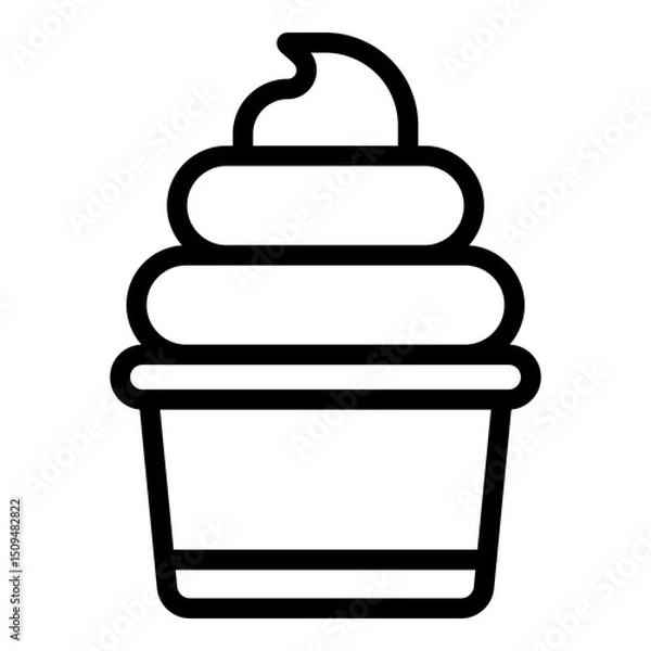 Obraz Soft serve icon. Vector line icon