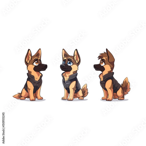 Obraz German Shepard Dog flat vector design