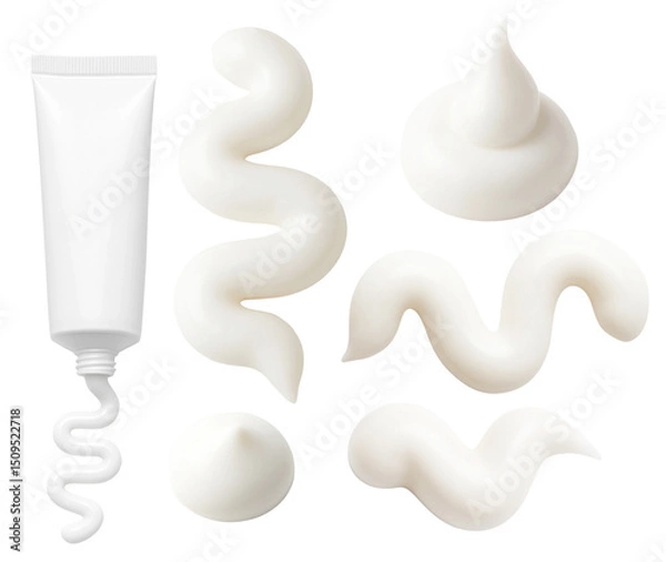 Fototapeta Toothpaste Tube with Various Swirls and Blobs