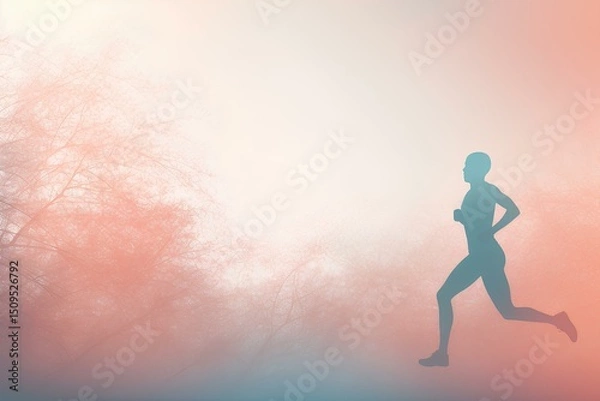 Fototapeta man running on the road