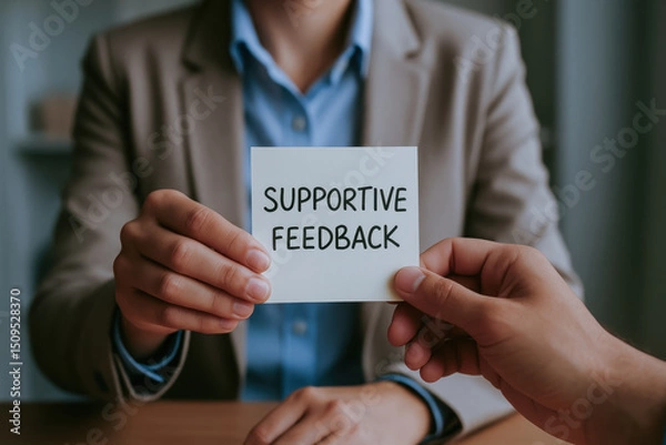 Fototapeta Supportive feedback encourages emotional intelligence and provides essential support for personal and professional growth communication