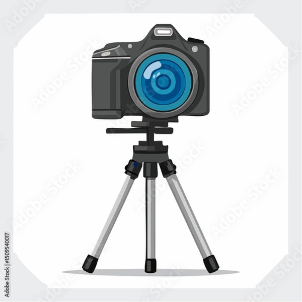 Fototapeta A DSLR camera on a tripod
