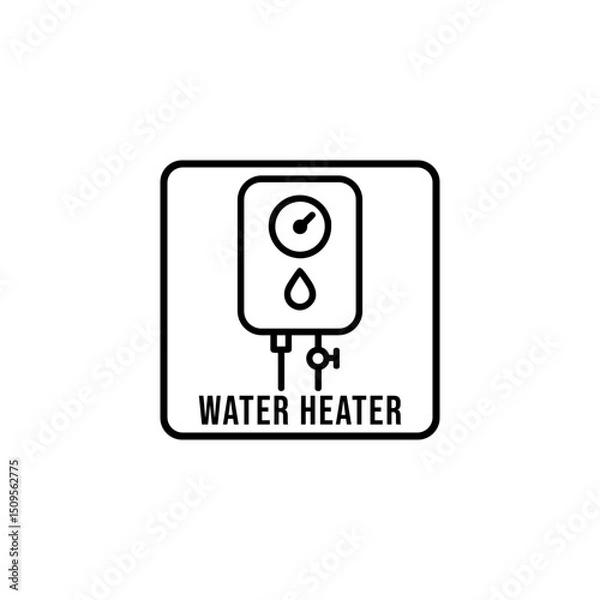 Obraz water heater outline icon or water heater label vector isolated. Best water heater outline icon for websites, product packaging, and more about water heater product.