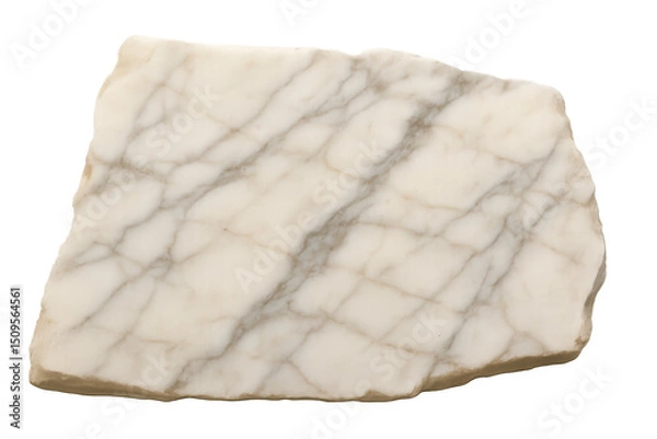 Fototapeta Pristine white marble slab featuring elegant grey veining, clean surface perfect for architectural visualization and design presentations