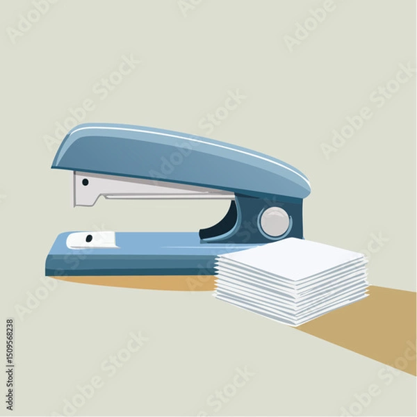 Obraz A stapler and a pile of paper beside it
