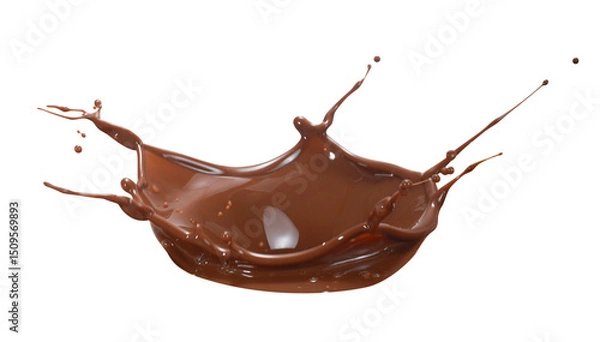 Obraz Chocolate splashing out isolated on white background
