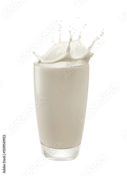 Obraz milk splashing out of glass isolated on white
