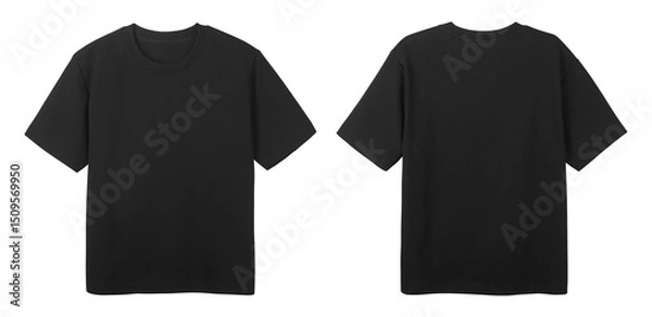 Obraz Black T-shirts front and back used as design template isolated on white