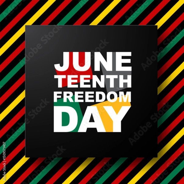 Fototapeta Happy Juneteenth June 19 freedom day background Vector illustration