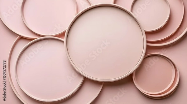 Obraz Abstract Pink Pastel Circles Background Design