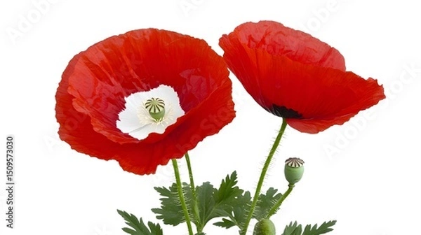 Obraz Vibrant Red Poppies Blooming Closeup Flower Photography