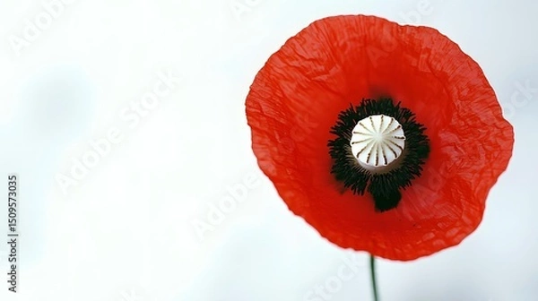Obraz Red Poppy Flower Close Up Macro Photography