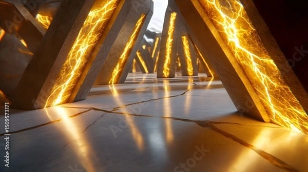 Obraz Abstract Futuristic Glowing Structure Architecture